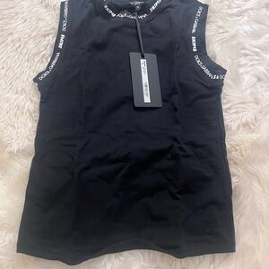 SKIMS Dolce & Gabbana black mock neck tank top